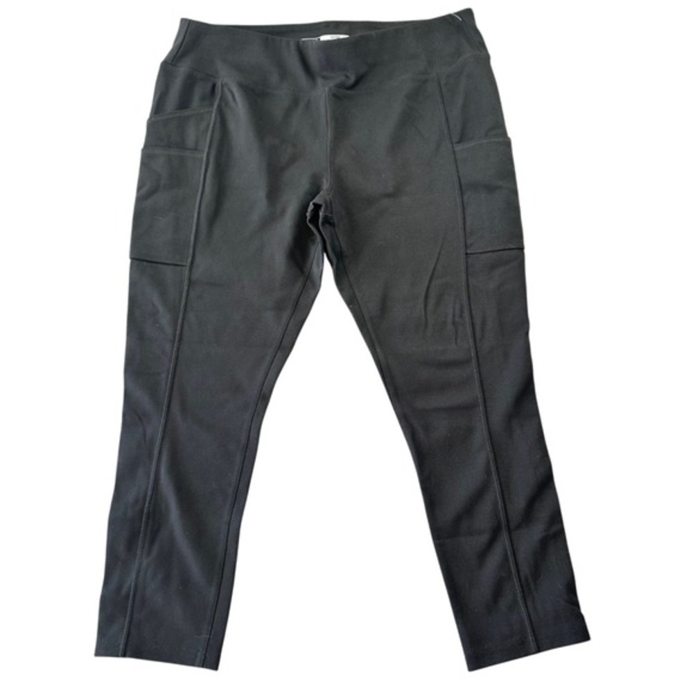 Carhartt Force Women‎ Black Fitted Cropped Utility Leggings Side Pockets Casual